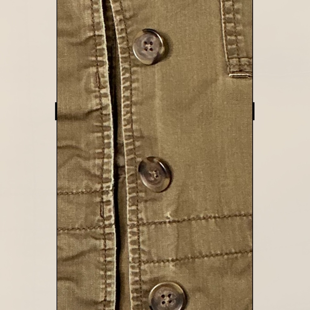 J.Crew Brown Utility Field Jacket Women’s Medium – Distressed Khaki Button-Up - Picture 7 of 15